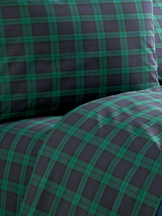 Open-Stock Plaid Portuguese Cotton Percale Sheets