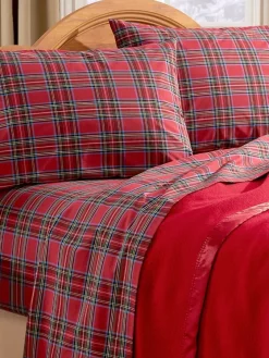 Open-Stock Plaid Portuguese Cotton Percale Sheets