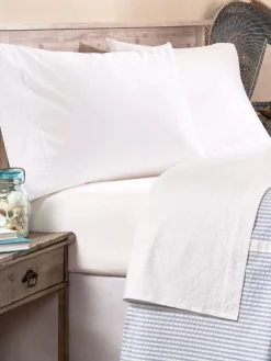 Open-Stock Striped Seersucker Portuguese Cotton Percale Sheets