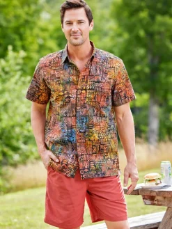 Orton Brothers Block-Print Camp Shirt