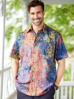 Orton Brothers Block-Print Camp Shirt