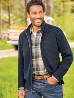 Orton Brothers Cotton Full-Zip Shaker Cardigan