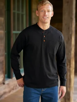 Orton Brothers Cotton Long-Sleeve Henley Shirt