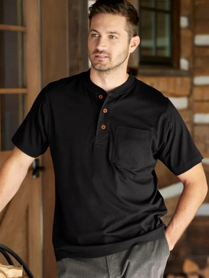 Orton Brothers Cotton Short-Sleeve Henley T-Shirt
