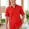 Orton Brothers Dobby Windowpane Camp Shirt