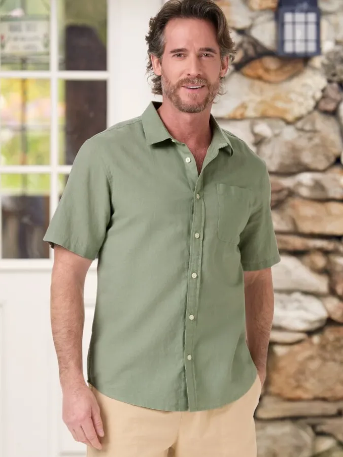 Orton Brothers Linen-Blend Short-Sleeve Shirt
