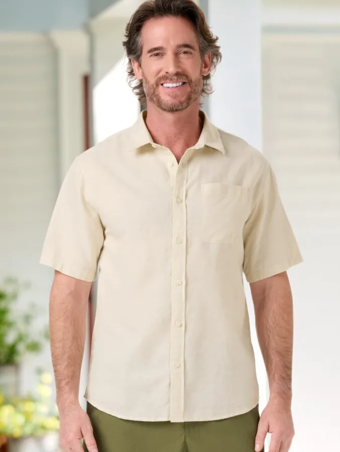 Orton Brothers Linen-Blend Short-Sleeve Shirt