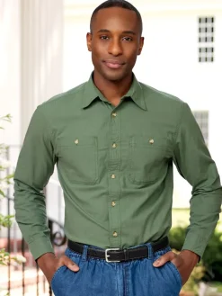 Orton Brothers Long-Sleeve Lightweight Canvas Solid Shirt