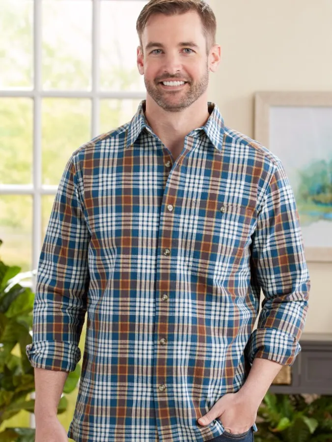 Orton Brothers Long-Sleeve Men's Madras Shirt