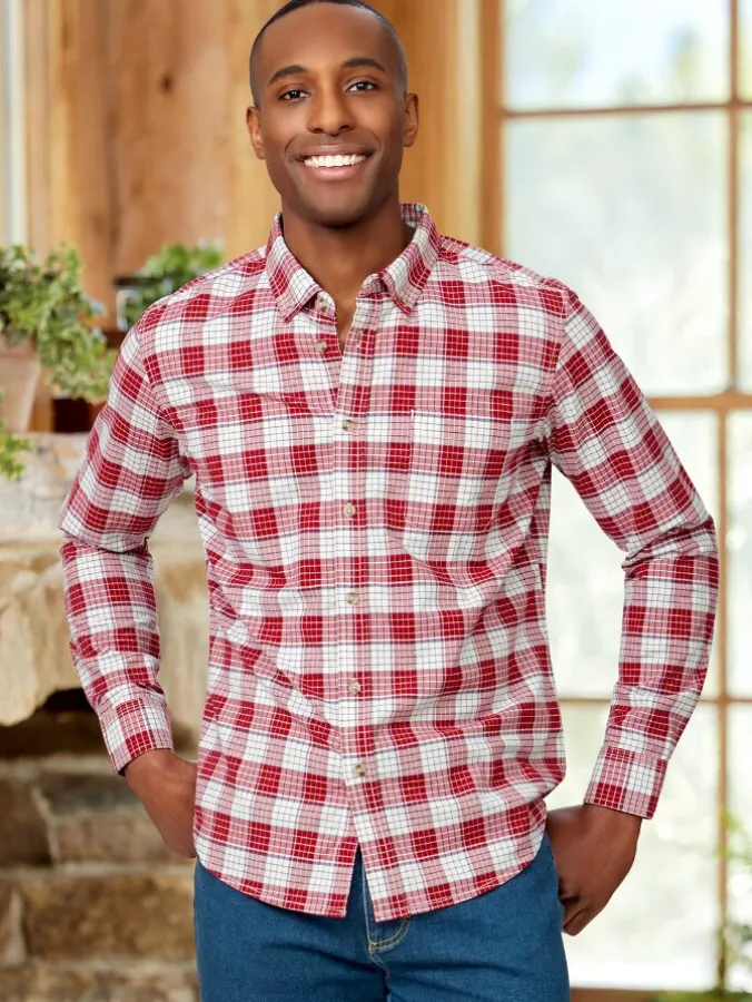 Orton Brothers Long-Sleeve Oxford Plaid Shirt