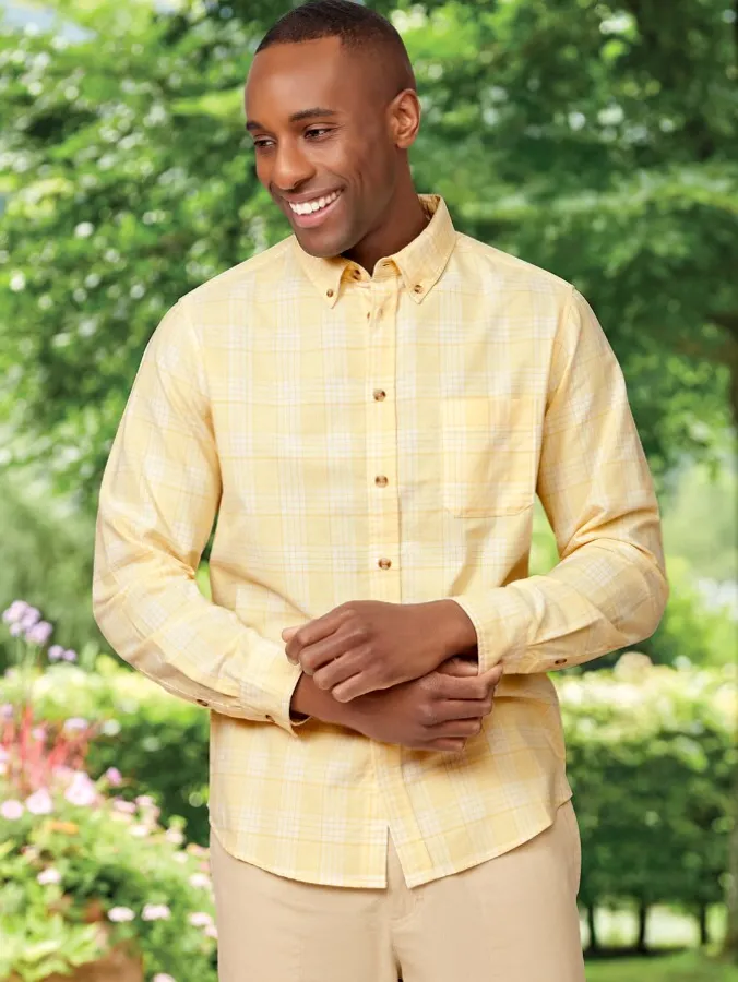 Orton Brothers Long-Sleeve Oxford Plaid Shirt
