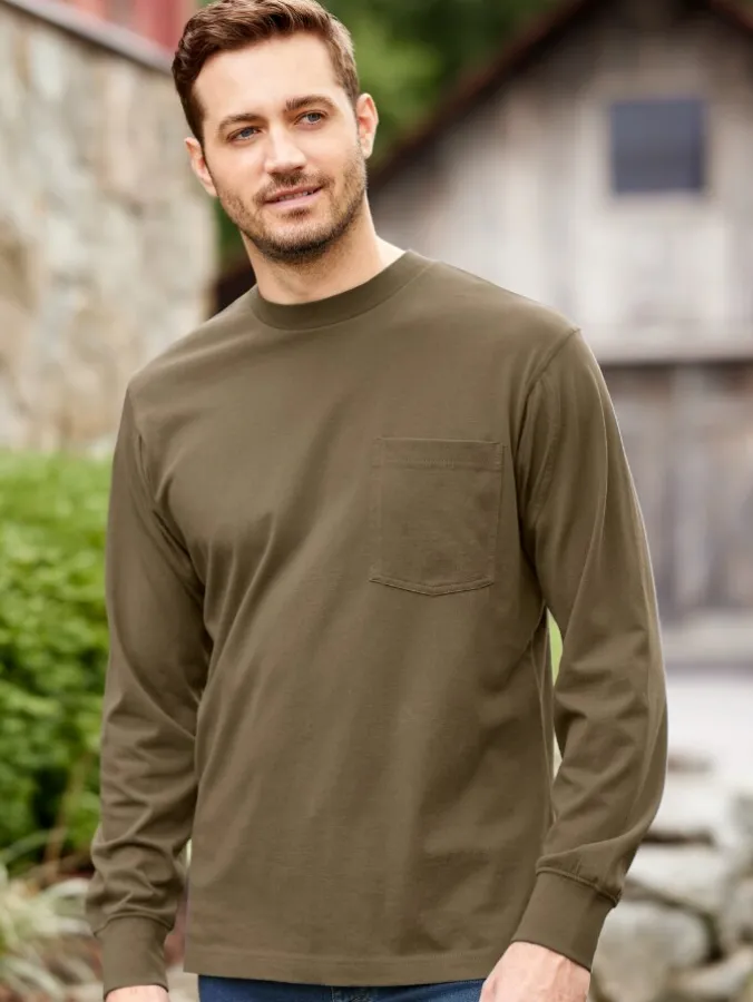 Orton Brothers Long-Sleeve Pocket Crewneck T-Shirt