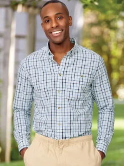 Orton Brothers Long-Sleeve Seersucker Plaid Shirt