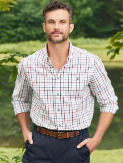 Orton Brothers Long-Sleeve Seersucker Plaid Shirt