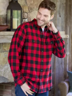 Orton Brothers® Midweight Buffalo Check Flannel Shirt