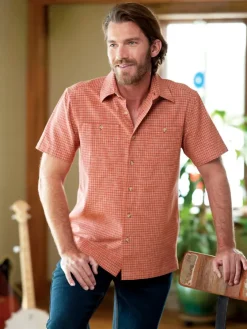 Orton Brothers Mini-Check Cotton/Hemp Camp Shirt