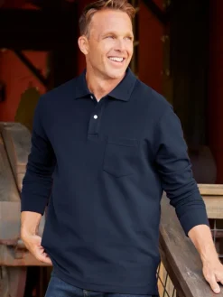 Orton Brothers Pique-Knit Long-Sleeve Polo Shirt