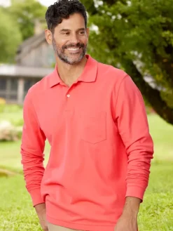 Orton Brothers Pique-Knit Long-Sleeve Polo Shirt