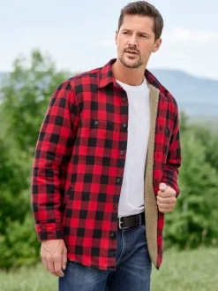 Orton Brothers Sherpa-Lined Buffalo Check Flannel Shirt