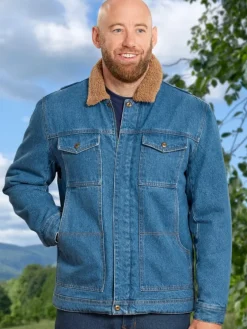 Orton Brothers Sherpa-Lined Cotton Denim Jacket