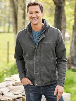 Orton Brothers Sherpa-Lined Microsuede Jacket