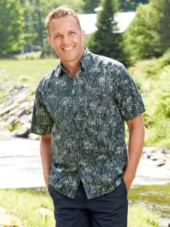 Orton Brothers Short-Sleeve Cotton Batik Camp Shirt