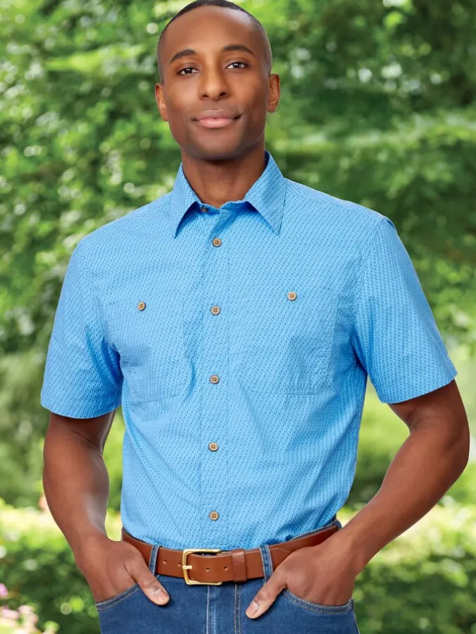 Orton Brothers Short-Sleeve Lightweight Patterned Shirt