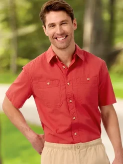 Orton Brothers Short-Sleeve Lightweight Canvas Solid Shirt