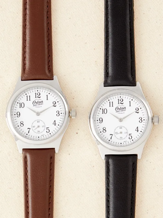 Orton Brothers Silver-Tone Face Wind-Up Watch