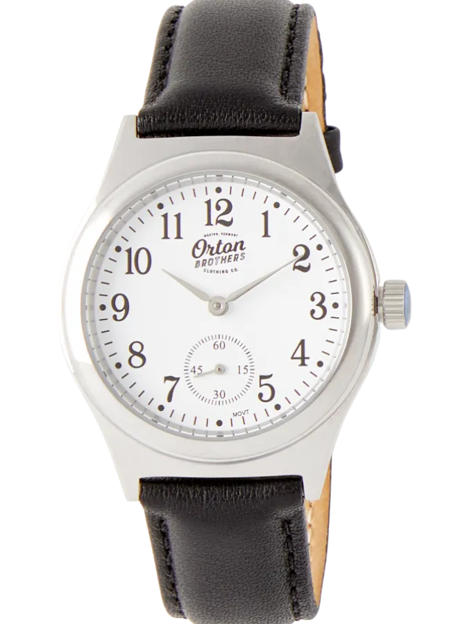 Orton Brothers Silver-Tone Face Wind-Up Watch
