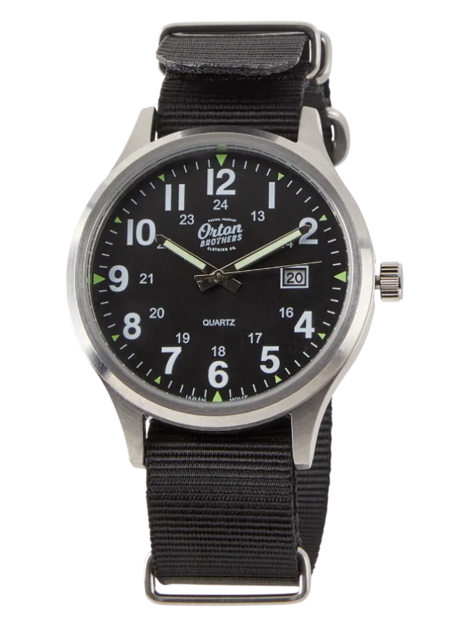 Orton Brothers Stainless-Steel Field Watch With Nylon Wrist Band