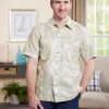Orton Brothers Tropical Leaves Short Sleeve Cotton Shirt