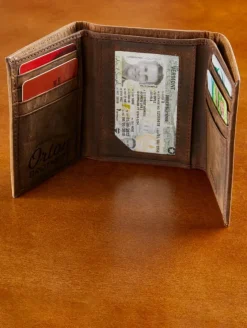 Orton Brothers Vertical Trifold RFID-Blocking Leather Wallet