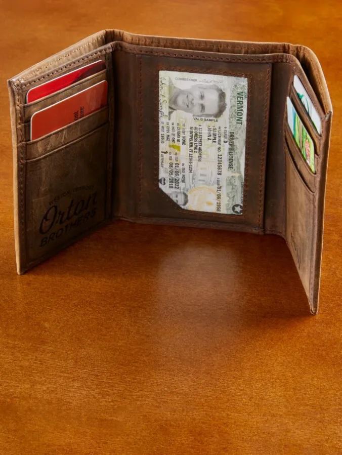 Orton Brothers Vertical Trifold RFID-Blocking Leather Wallet