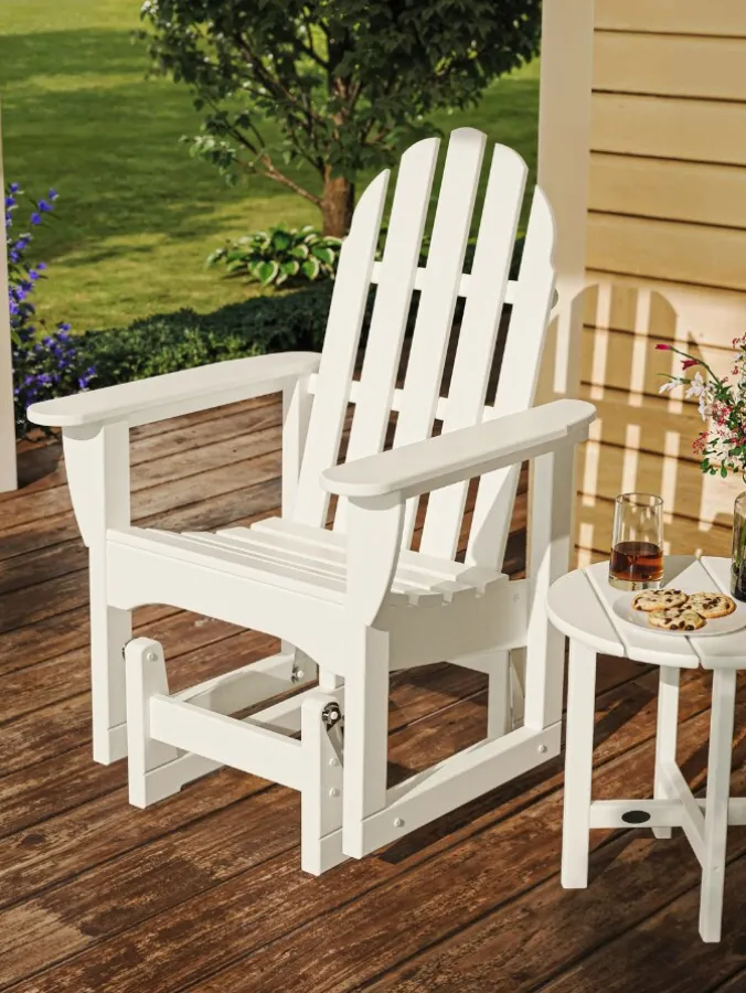 Outdoor Poly Gliding Adirondack Chair