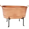 Oval Copper Tub With Folding Stand