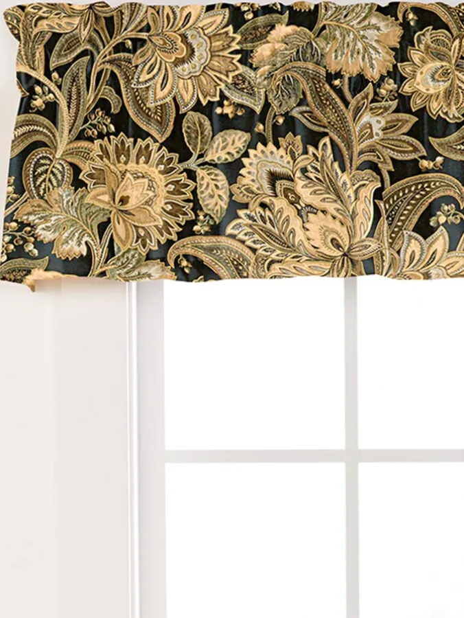 Paisley Jacobean Floral Lined Rod Pocket Tailored Valance by Country Curtains®