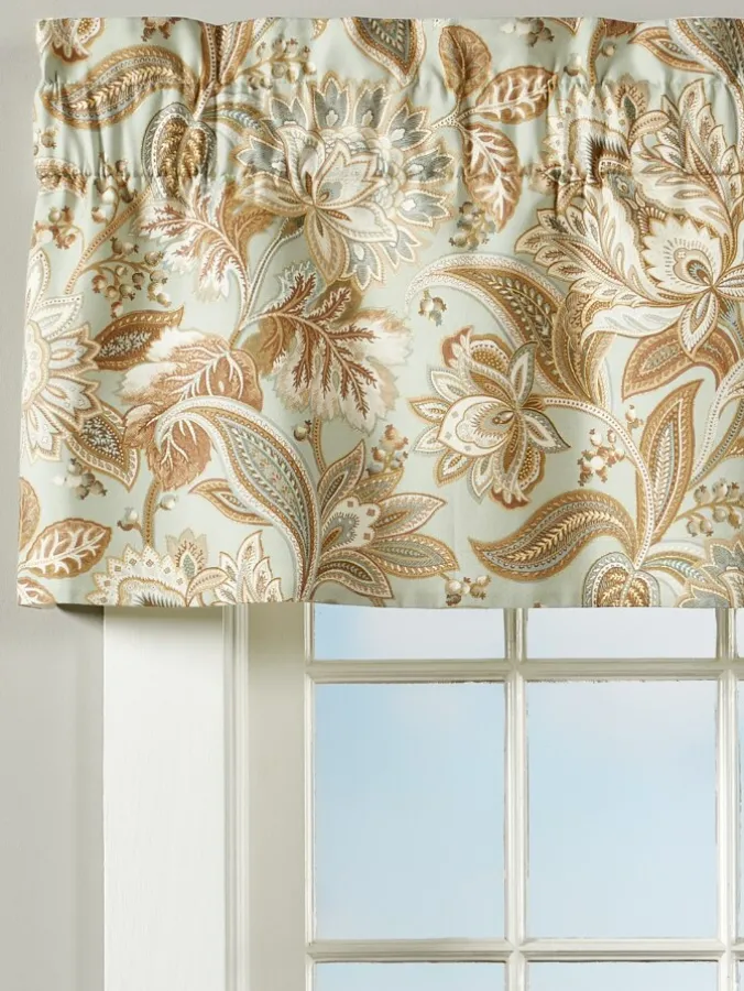 Paisley Jacobean Floral Lined Rod Pocket Tailored Valance by Country Curtains®
