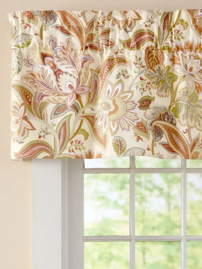 Paisley Jacobean Floral Lined Rod Pocket Tailored Valance by Country Curtains®