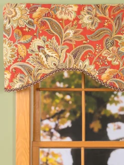 Paisley Jacobean Floral Lined Rod Pocket Scalloped Valance by Country Curtains®
