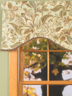 Paisley Jacobean Floral Lined Rod Pocket Scalloped Valance by Country Curtains®