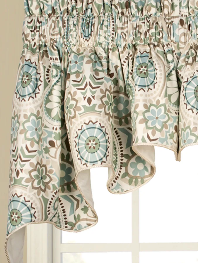 Paisley Palette Lined Rod Pocket Duchess Swag Pair
