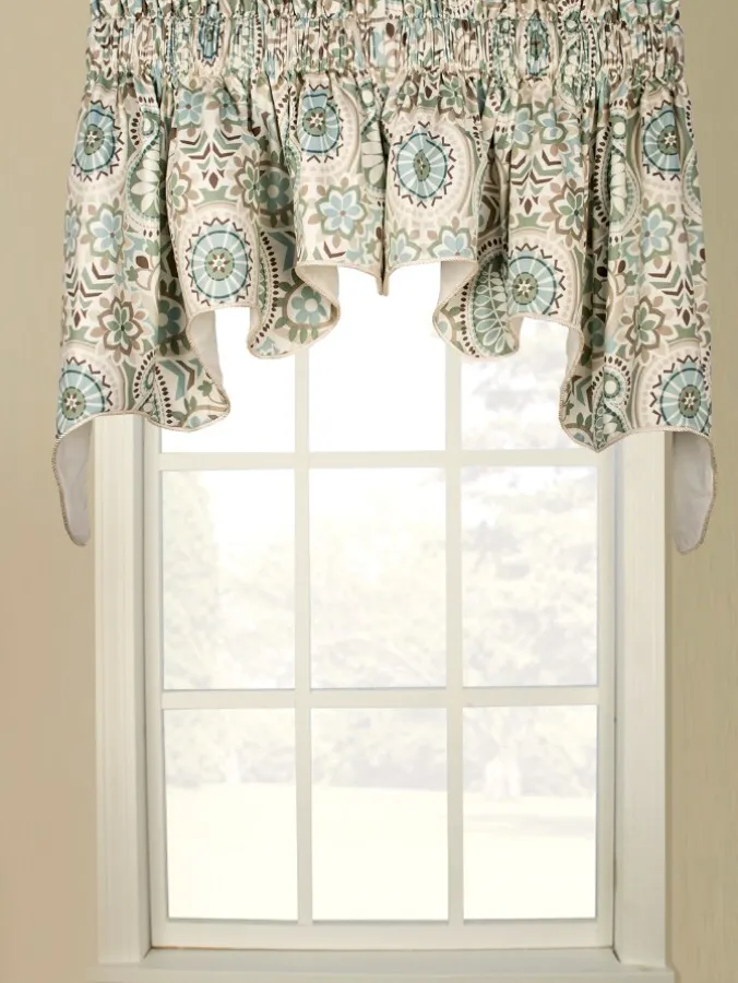 Paisley Palette Lined Rod Pocket Duchess Swag Pair