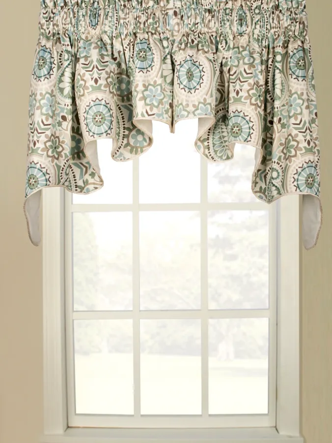 Paisley Palette Lined Rod Pocket Duchess Swag Pair