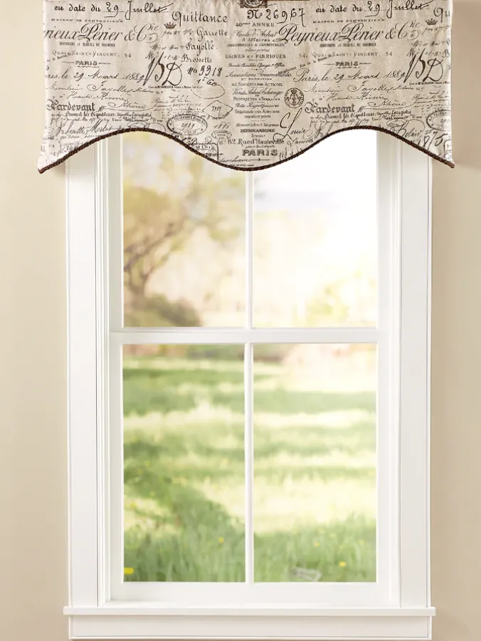 Parisian Note Lined Rod Pocket Scalloped Valance by Country Curtains®