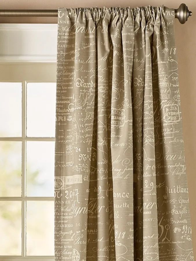 Parisian Note Lined Rod Pocket Curtains
