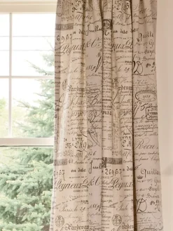 Parisian Note Lined Rod Pocket Curtains