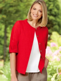 Patriotic Crinkle Cotton Topper Jacket