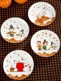 Peanuts Autumn Appetizer Plate, Set of 4