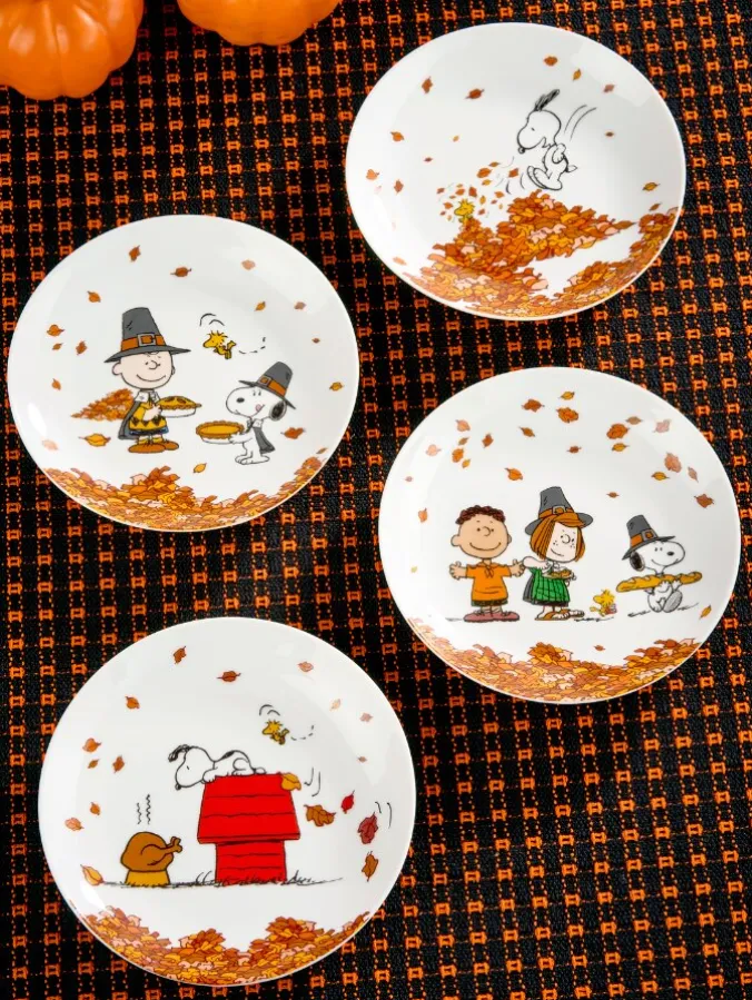 Peanuts Autumn Appetizer Plate, Set of 4